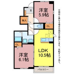 ホワイトルーム飯村Eの物件間取画像